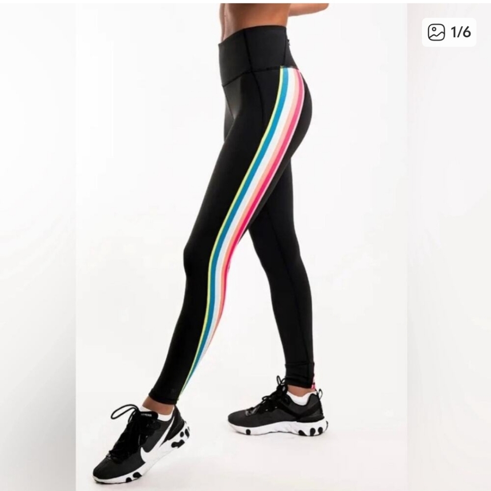 IVL collective rainbow stripe workout leggings